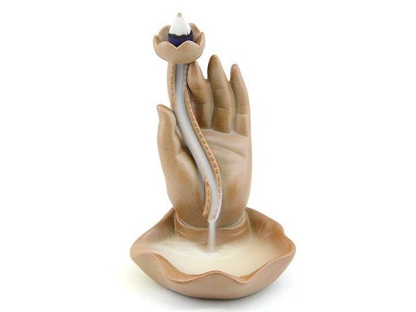 Producto - CASCADA DE HUMO LOTO SOBRE MANO 16.5 CM (IMPORTADA)