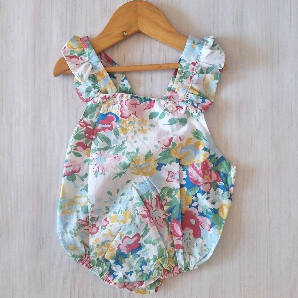 Producto - Body Poplin Blanco con Flores Verdes