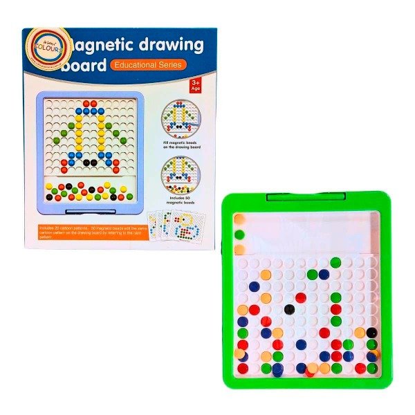 Producto - Tabla de dibujo magnética - 20 dibujos - 50 cuentas magnéticas