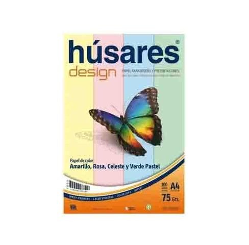 Producto - RESMA A4 75GRS/M2 100 HOJAS DESIGN COLORES SURTIDOS HUSARES