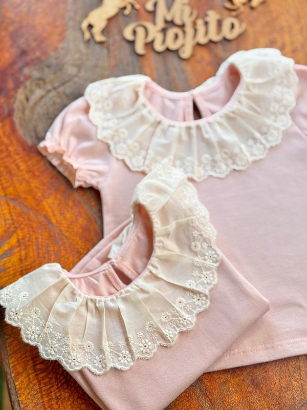 Producto - Remera Rosa Beba con Cuello Broderie - 3