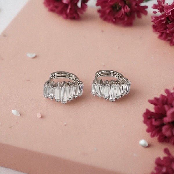 Producto - Aros argollas piedras baguutees