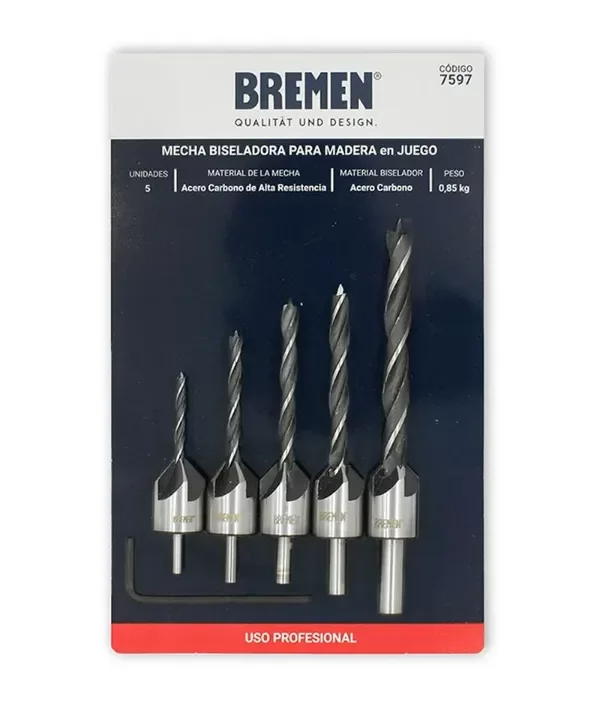 Producto - Juego de Mechas Biseladoras para Madera [5 Pzs]