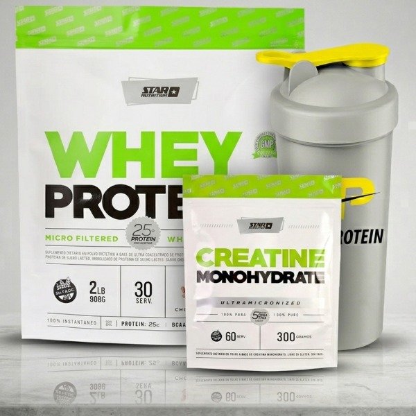 Producto - Creatina Monohidratada Star Nutrition 300g + Whey Protein Star Nutrition 908 Gr