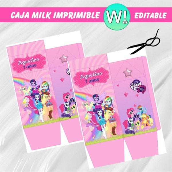Producto - Caja Imprimible Grande Milk My Little Pony Equestria Girls - 1