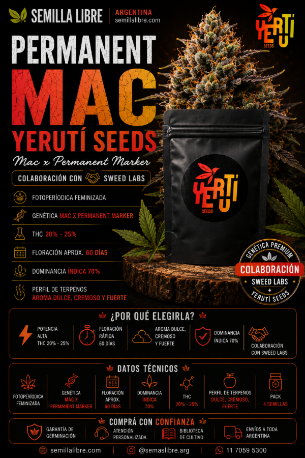 Producto - PERMANENT MAC. YERUTÍ. Pack 4 semillas - 1