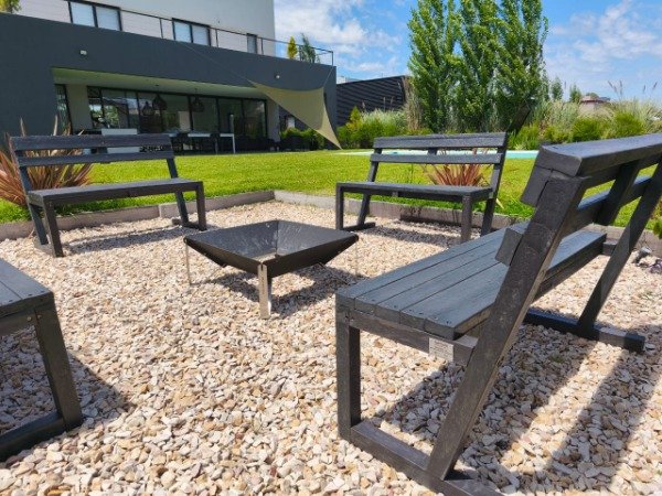 Producto - Banco con Respaldo Para Exterior Madera Plastica - 5