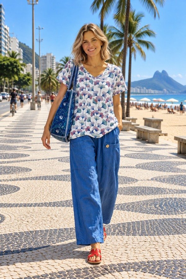 Producto - pantalon lino celeste - 1