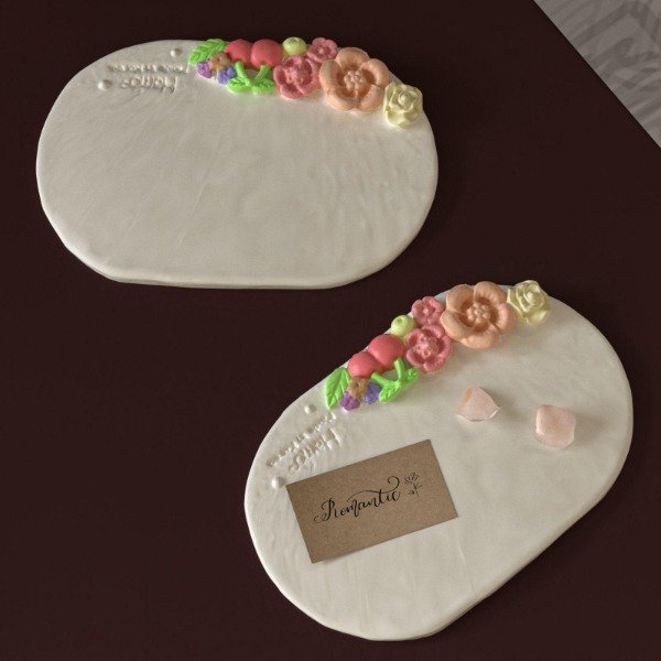 Producto - Molde bandeja oval flores en relieve