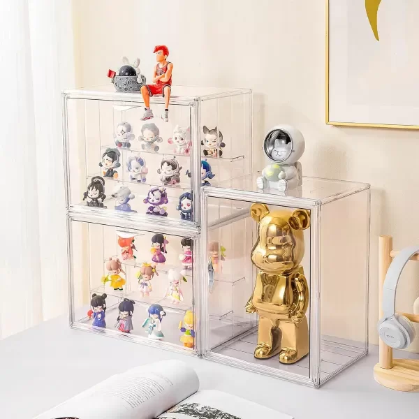 Producto - Vitrina Acrilica Transparente Con Puerta Magnetica Figuras Gashapones - 2