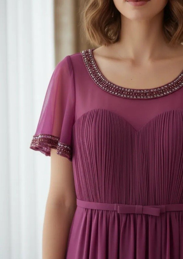 Vestido largo de fiesta elegante de gasa — imagen 3
