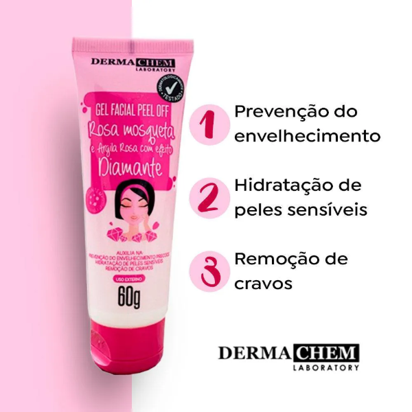 Producto - Gel Facial Peel Off Rosa Mosqueta - Dermachem 60g