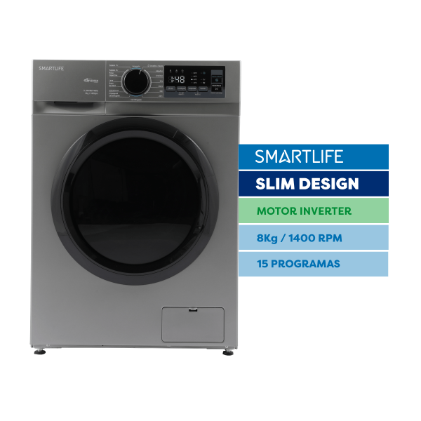 Producto - LAVARROPAS SMARTLIFE 8KG INVERTER 1400RPM SILVER WMI081400RPM