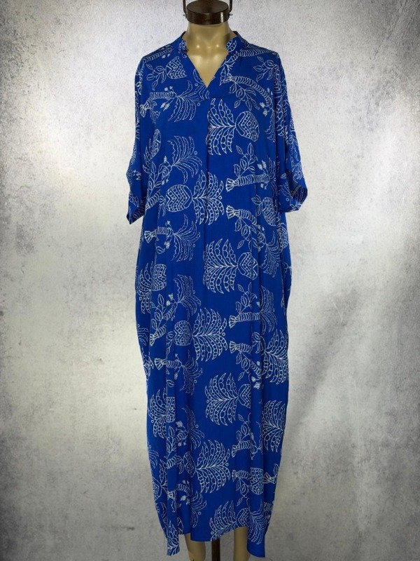 Producto - VESTIDO TULUM AZUL LINO DE SEDA