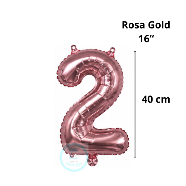 Producto - Globo N. 2 Metalizado 16" (40 cm) ROSADO x1