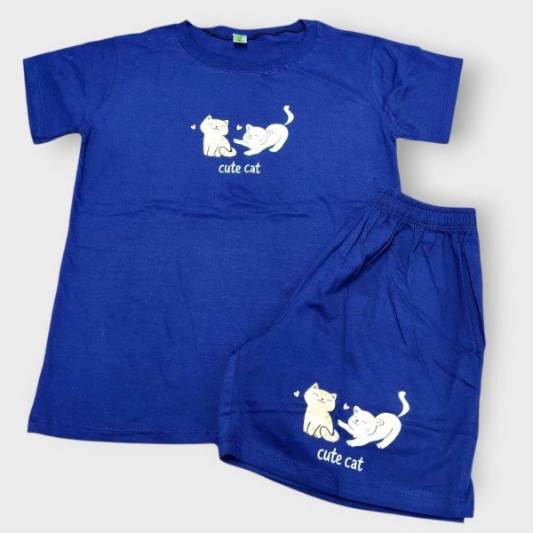 Producto - Conjunto Dama Gatito Azul T3 y T4