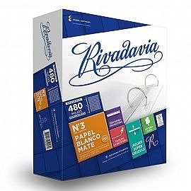 Producto - REPUESTO Nro 3 RIVADAVIA con Banda Reforzada - CAJA x 480h papel blanco mate - 0