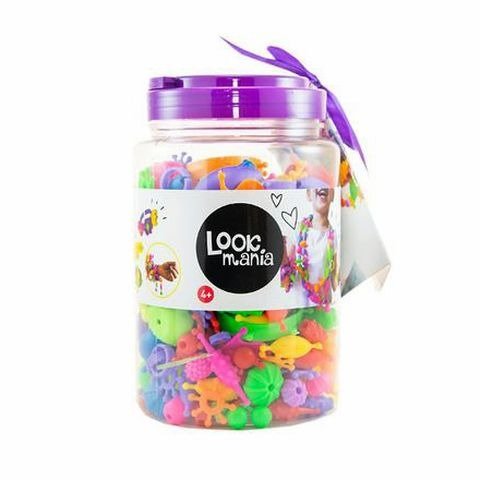Producto - SET PARA ARMAR BIJOU MOSTACILLAS ENCASTRE EN BALDE SIN HILO 12.5CM LOOKMANIA