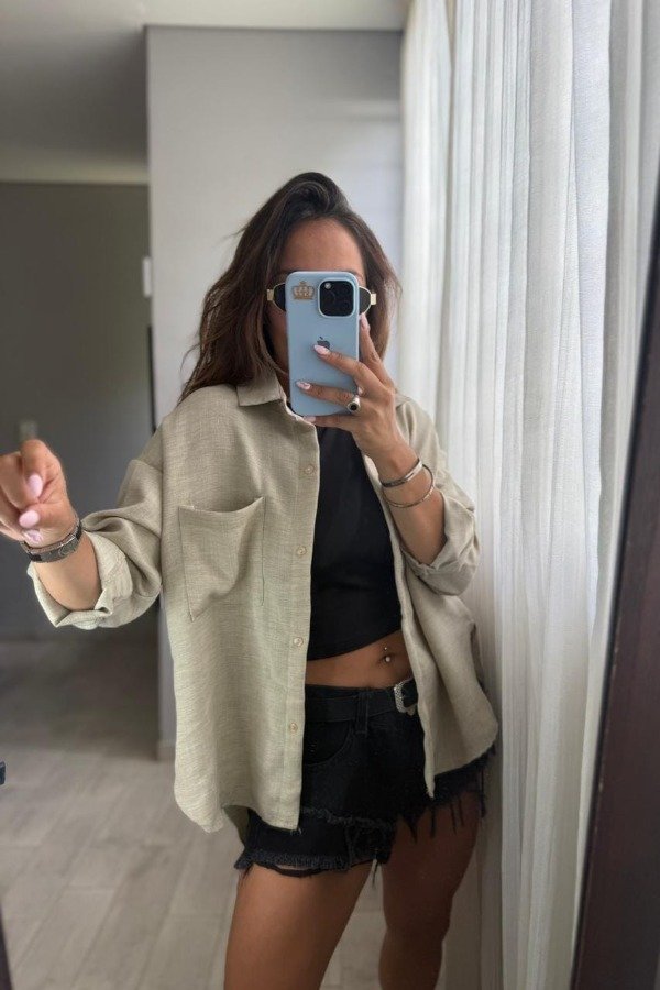 Producto - Camisa Ceyl Lisa Beige // 24.900 TRANSF