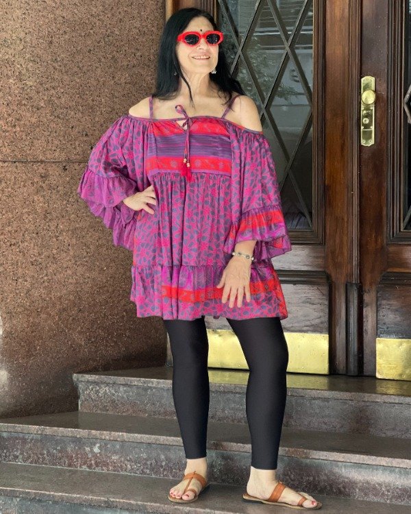 Producto - Camisola/Vestidito Shoulder Fucsia y Violeta.Talle M/L