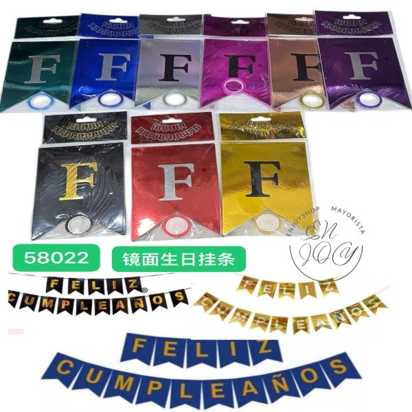 Producto - Banderin Cartel Feliz Cumpleaños Guirnalda Cotillon 58022