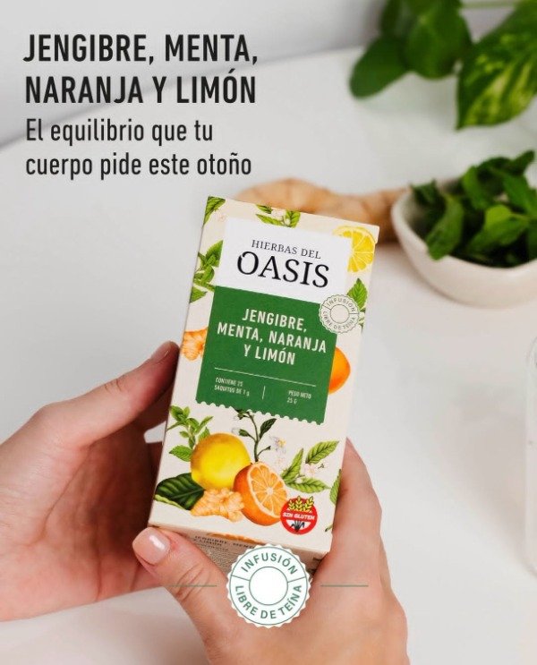 Producto - Infusion Jengibre, Menta, Naranja y Limón libre de Teína - 0