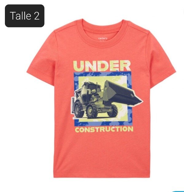 Remera manga corta carters talle 2 naranja