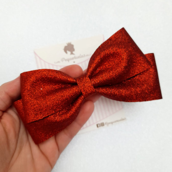 Moño tizziana rojo glitter