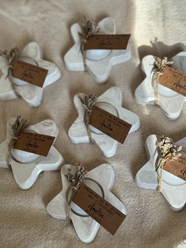 Producto - Velas mini estrellas  blanco y lila - 30 disponibles - 2