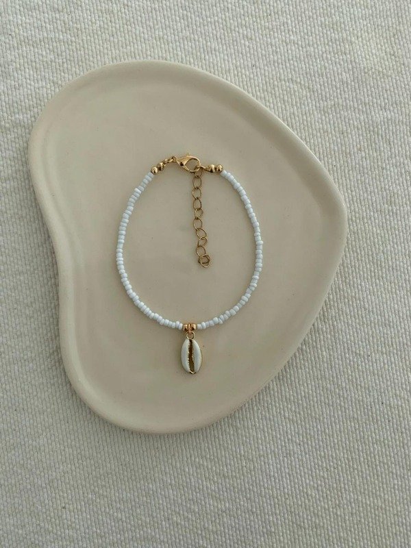 Producto - Tobillera caracol blanco