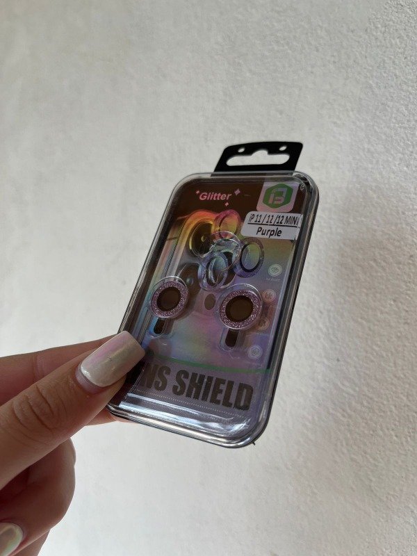 Producto - Iph 11 / 12 / 12 mini protector de camara brillo lila