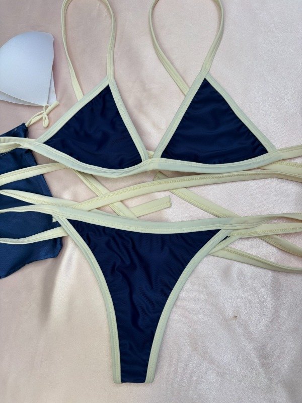 Producto - Bikini Azul Náutico con Marfil - 4
