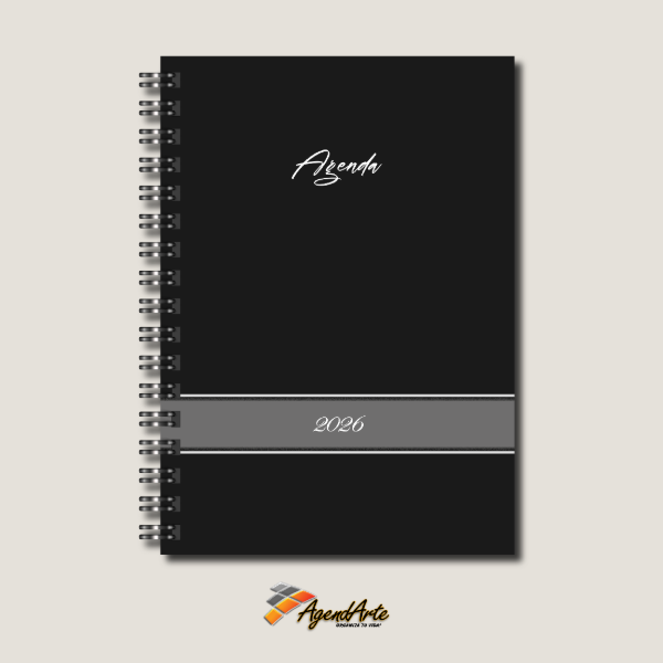 Producto - Agenda 2026 - Tapa Dura A5 - Vista 2 días por hoja - Negro