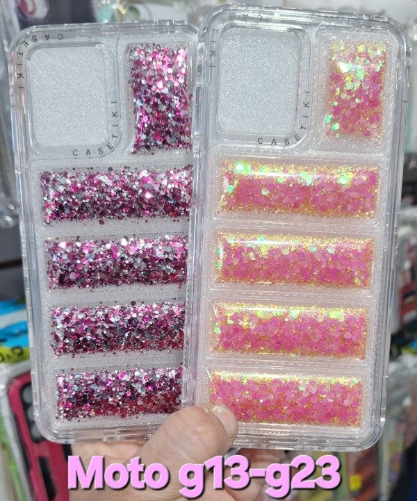 Producto - Fundas puffer glitter 360. Moto g13-g23 - 1