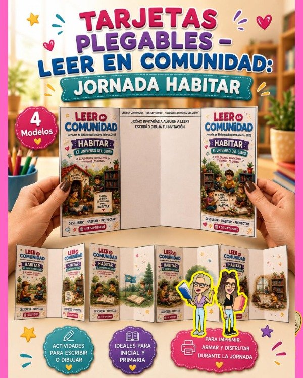 Producto - TARJETAS PLEGABLES. LEER EN COMUNIDAD: JORNADA HABITAR