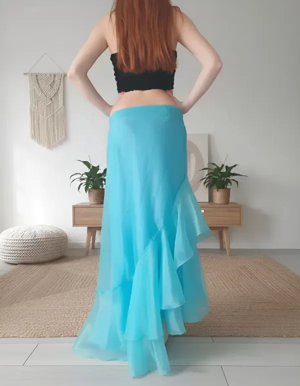 Producto - Pollera de organza con volados de fiesta corte sirena - 7