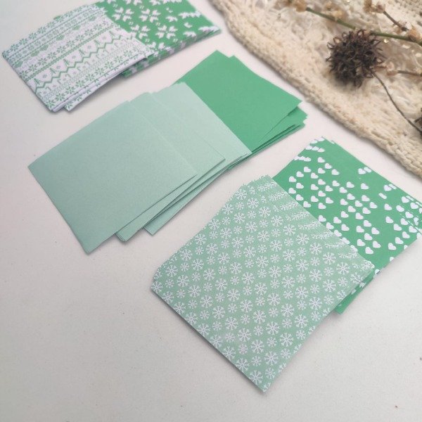 Producto - Minis Verdes navideños 90 papeles 6,5x6,5 cm Simple Faz
