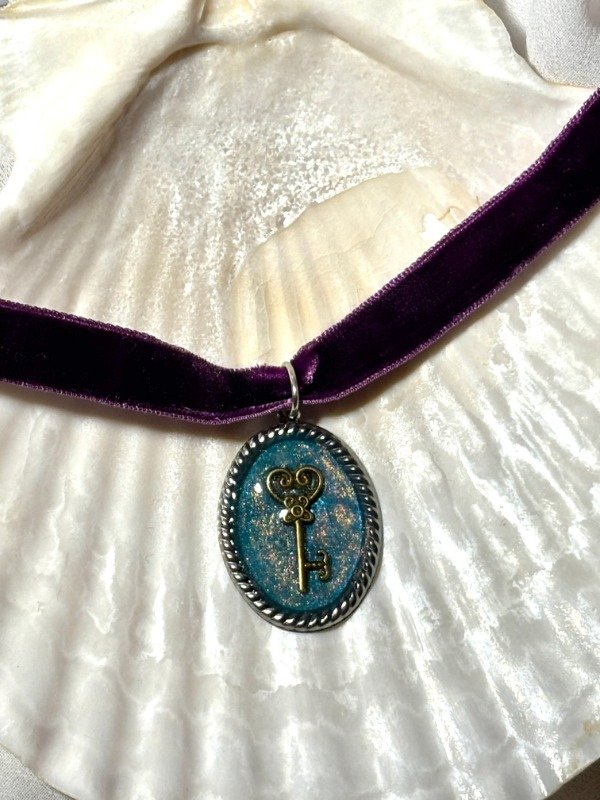 Producto - Choker Llave Magia Azul 3