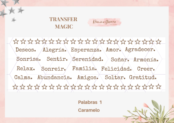 Producto - Transfer magic - Palabras 1 Caramelo