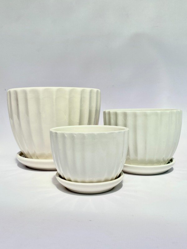 Producto - Maceta de Cerámica - SET X3 CALADAS (12cm, 10cm, 8cm)