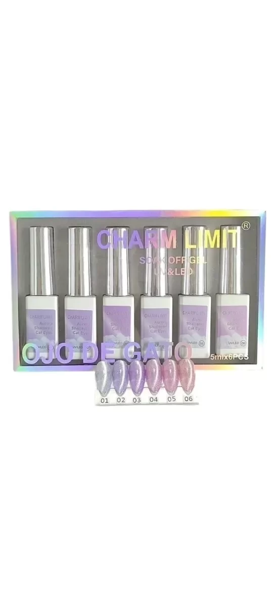 Producto - Esmalte ojo de gato Charm Limit Aurora Caja 6u