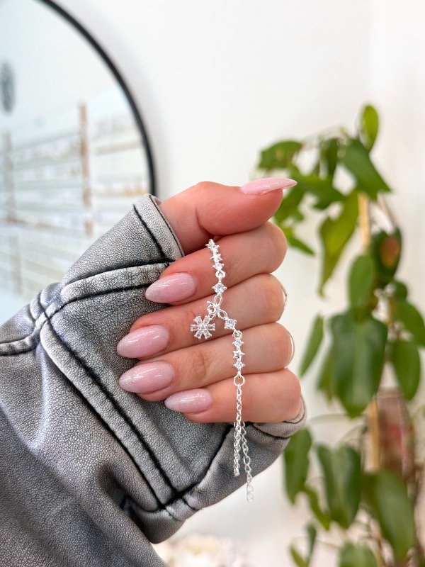 Producto - Pulsera acero blanco moño con flor cúbics
