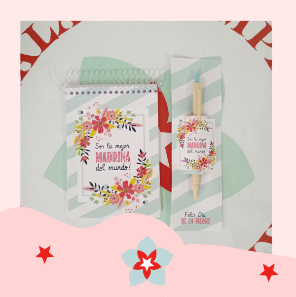 Producto - SET DE ANOTADOR + BIROME FILGO FASTRACK LA MEJOR MADRINA