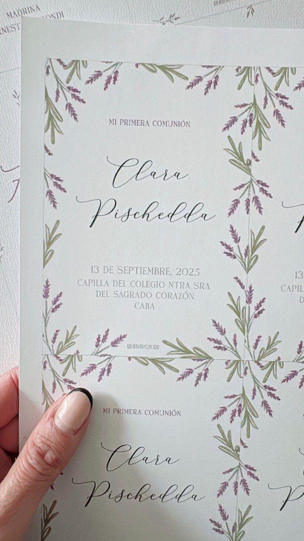 Producto - Estampita Marco de Lavandas