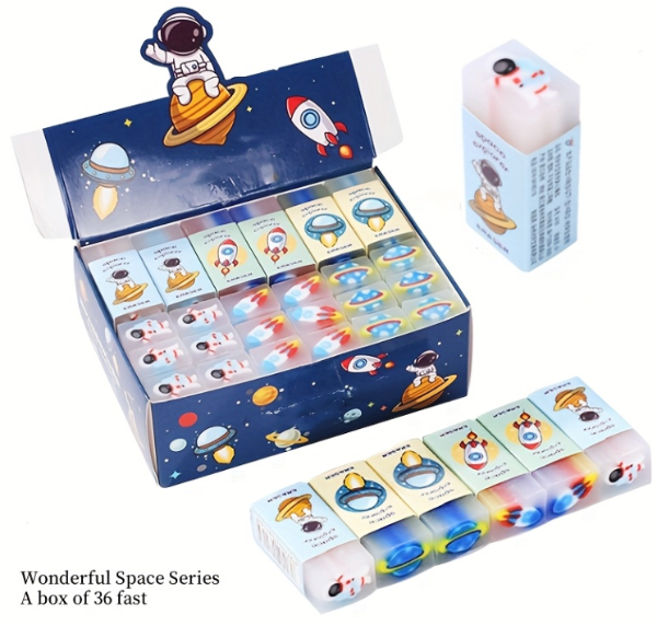 Producto - pack de gomas de borrar astronauta