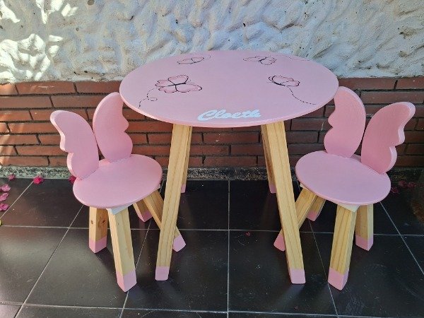 Producto - MESA Y 2 BANCOS MARIPOSA GRANDE