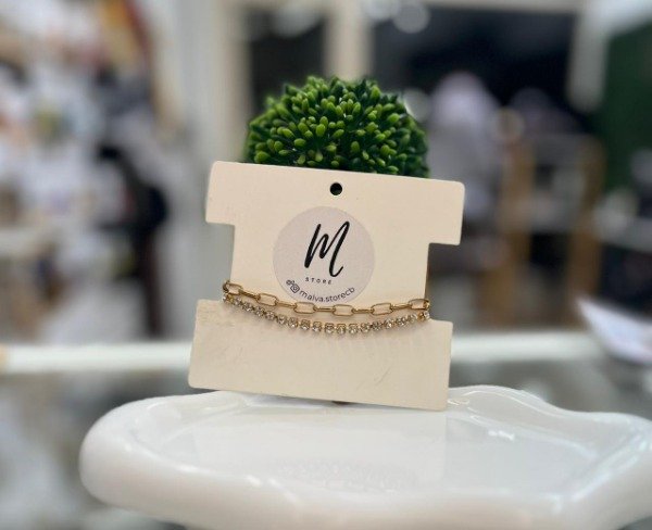 Producto - Set de Pulseras Doradas con Strass