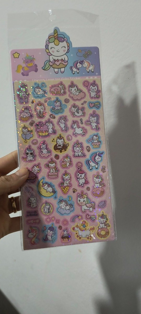 Producto - Plancha de stickers unicornio