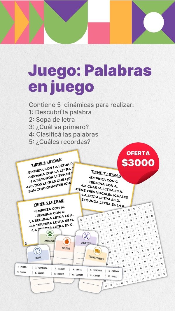 Producto - Palabras en juego
