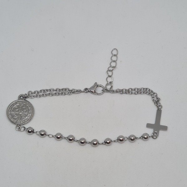 Producto - Pulsera denario San benito 4mm 19cm